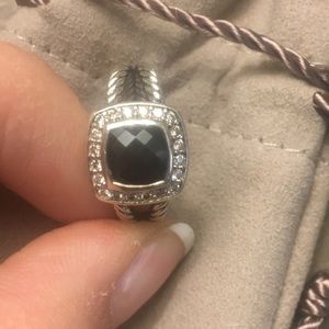 David Yurman Petite Albion Onyx Ring w/Diamonds-6